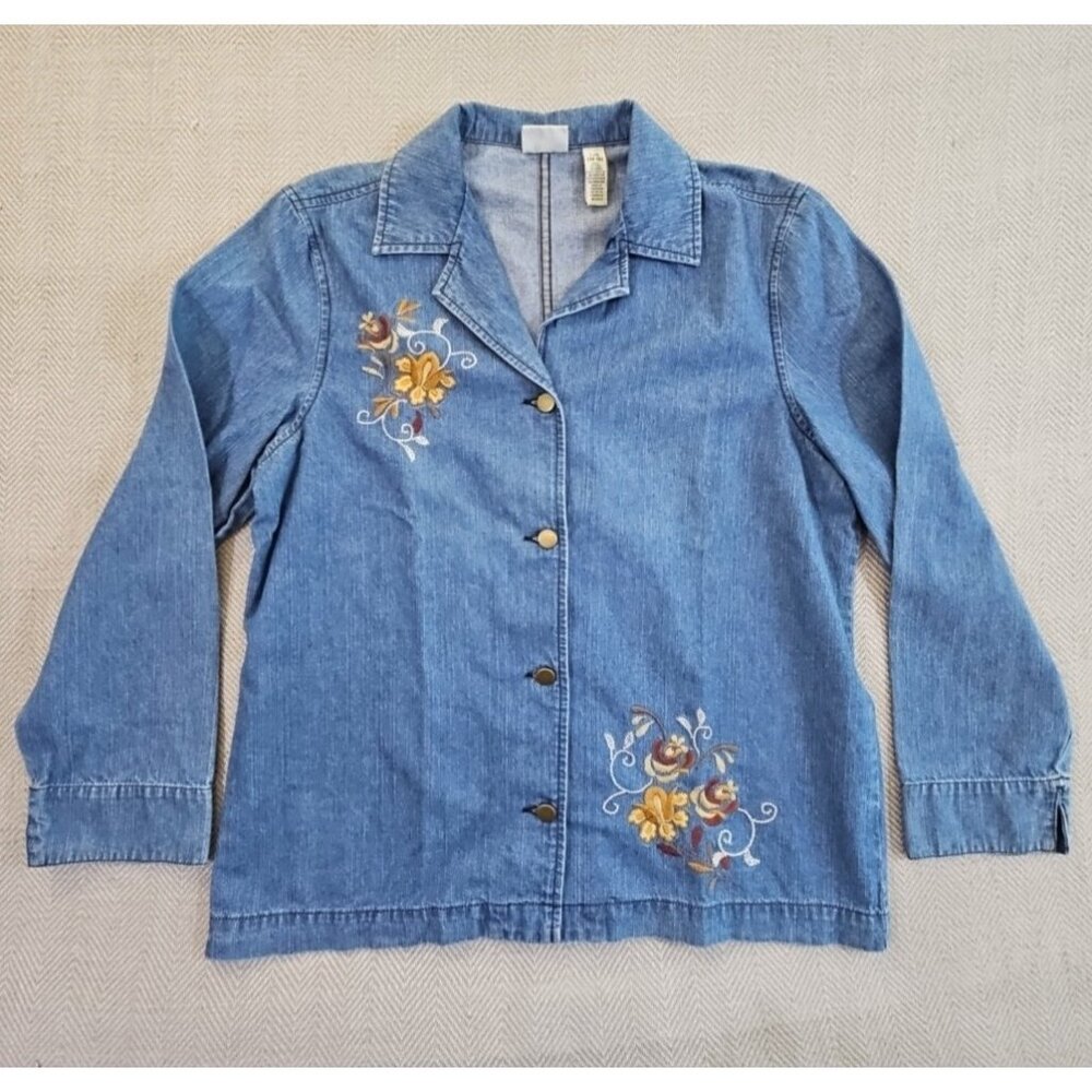 Classic Elements Button-Up Denim Jacket Women's L… - image 1